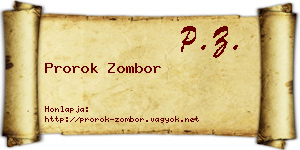 Prorok Zombor névjegykártya